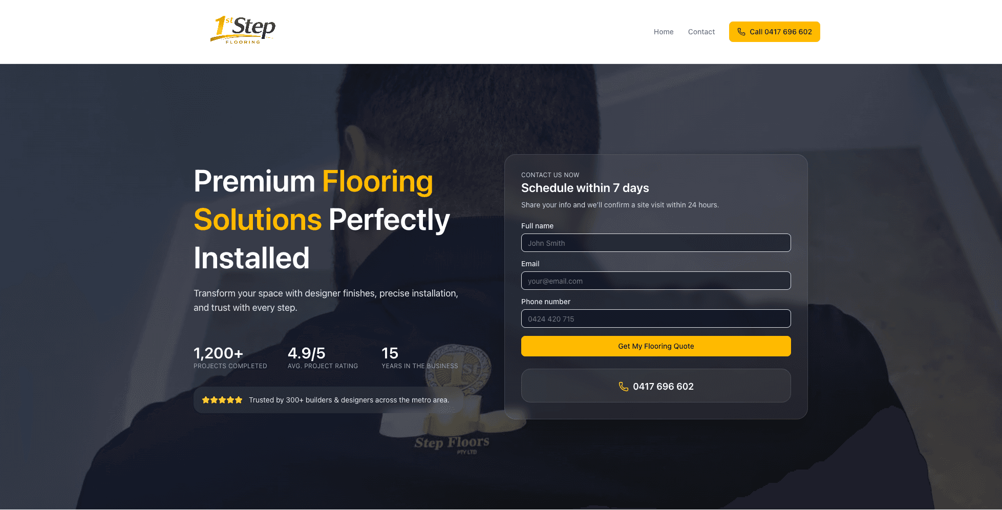 1st Step Flooring website