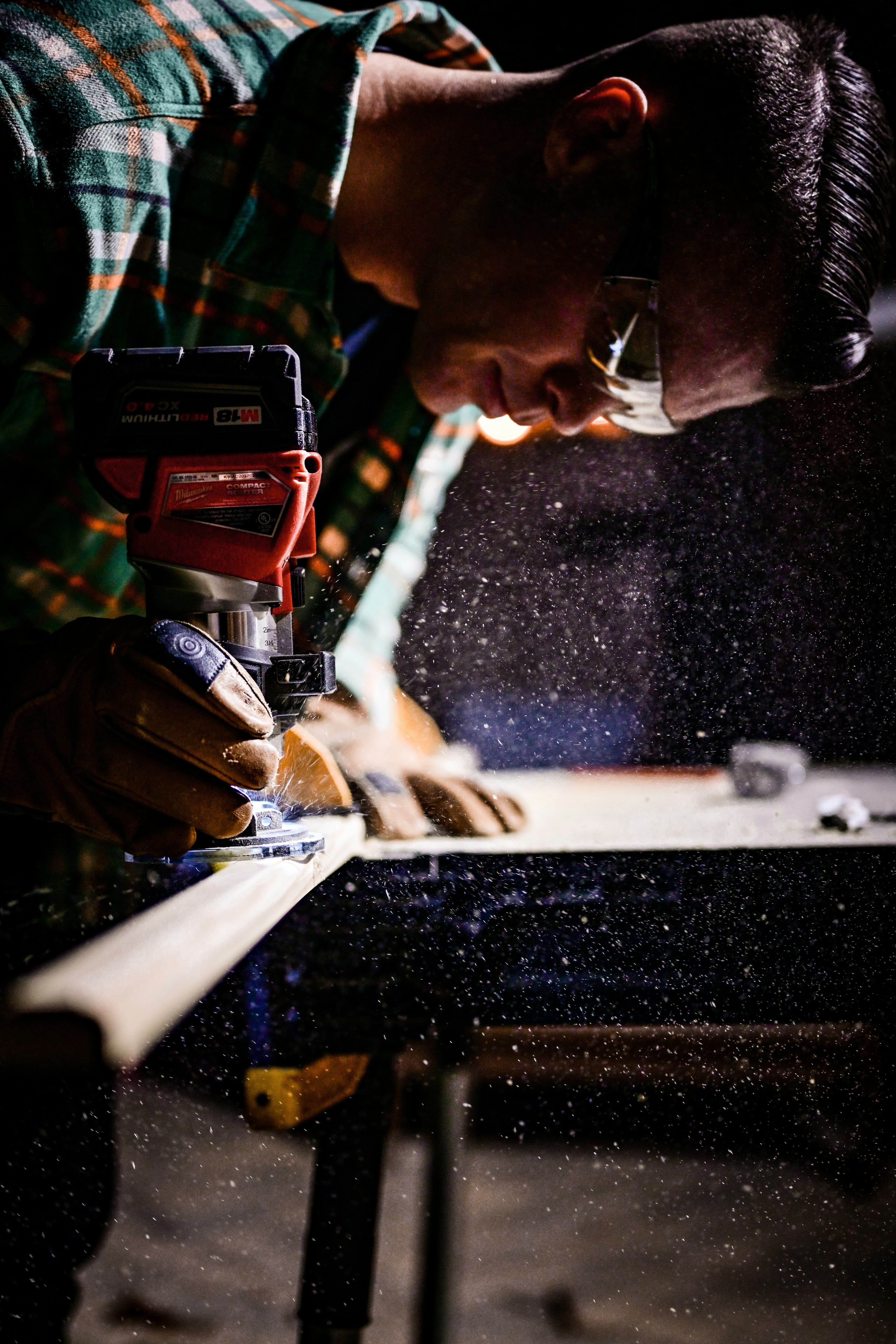 Trade professionals at work
